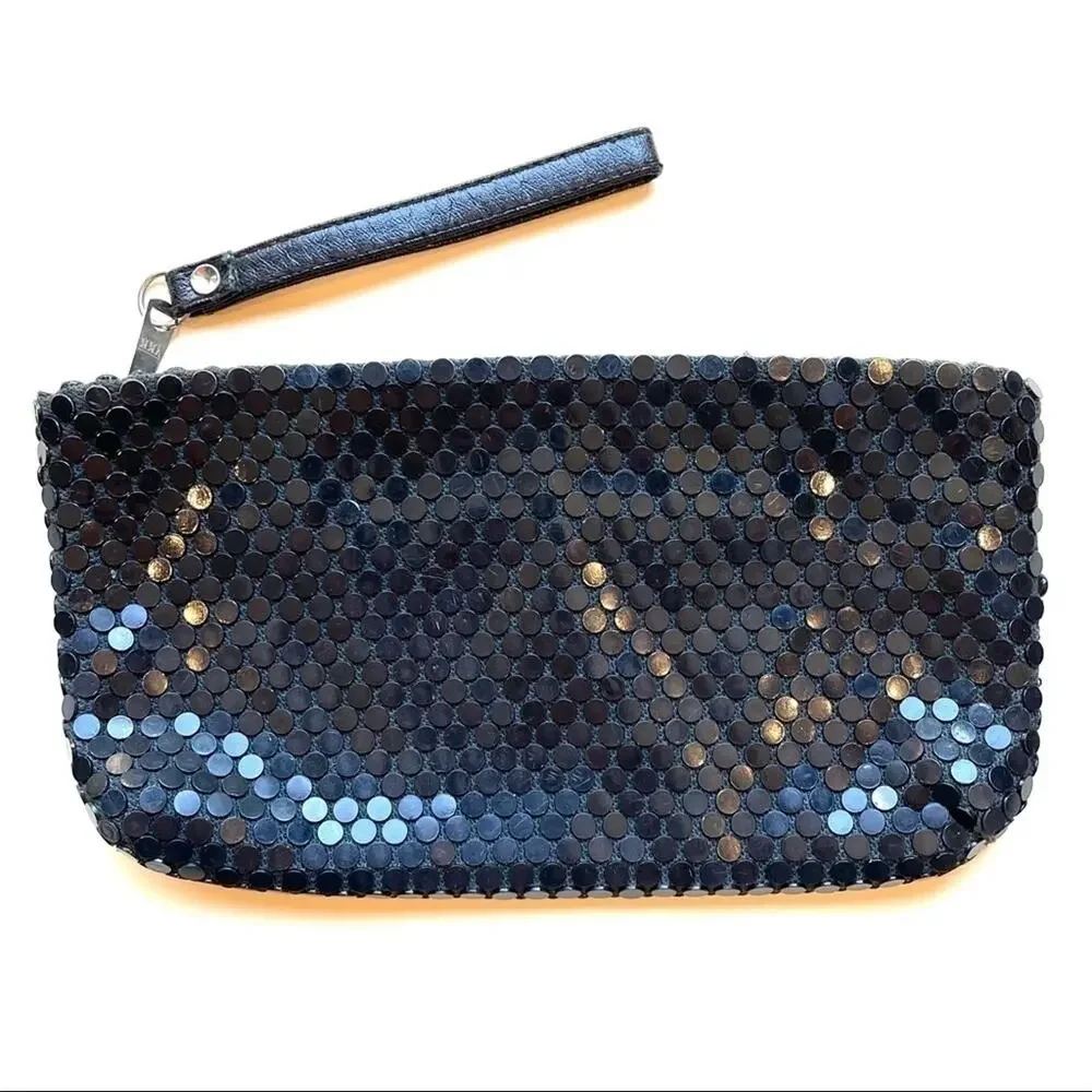 Vintage Clutch with Dot Sequins and Zipper Closure, Perfect to Pair with a LBD